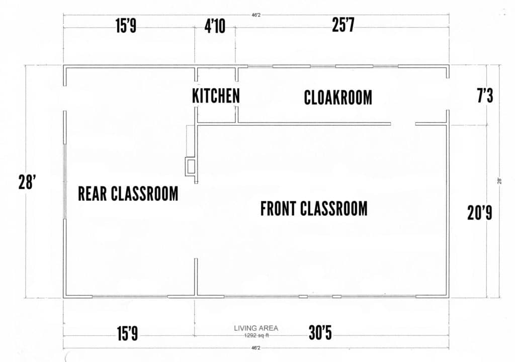 Port Stanley Schoolhouse floor plan.